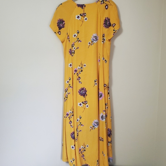 Free People Lost In You Yellow Floral Midi Dress Size M - Picture 4 of 7